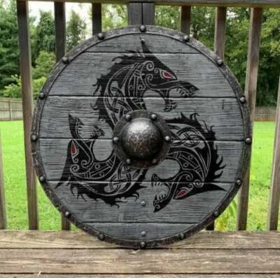 Kriegerschild Stahl Wikinger Runder Schild Rüstung Schild - Bild 1 von 3