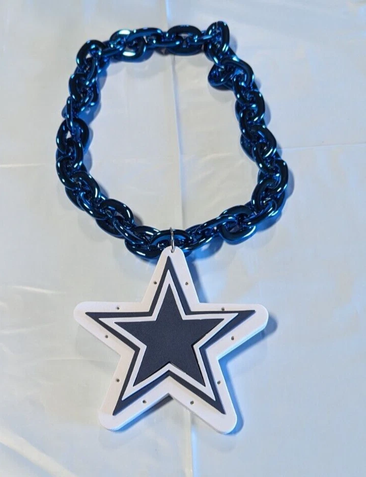 Cadena de abanico de espuma Dallas Cowboys - ENCENDIDO - Collar LED equipo logotipo grande azul Foto 2 de 2