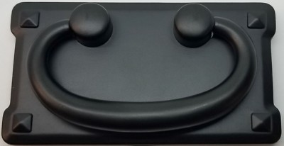 FLAT BLACK DOUBLE Horizontal Mission Style Drawer Pull zinc patina rustic antiqu