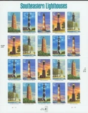 SCOTT 3787-91 SOUTHEASTERN LIGHTHOUSES  37 CENT M  NH  FULL SHEET  OF 20