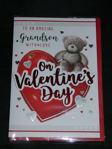 GRANDSON VALENTINES DAY CARD VALENTINE CARD TO A GRANDSON TO MY GRANDSON - Picture 5 of 10