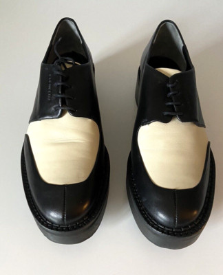 Clergerie Bree Oxford Platform Shoes Color Block Black US 9 40 NWOB $529 Lace Up