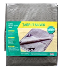 8X10 feet Waterproof Multi Purpose Silver Tarp Poly Cover Roof Car Heavy Duty