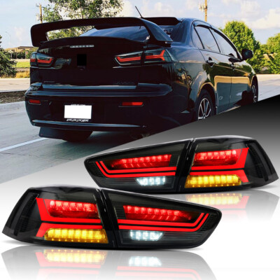 LED Tail lights For Mitsubishi Lancer EVO X 2008-2017 Red Sequential Rear Lamps