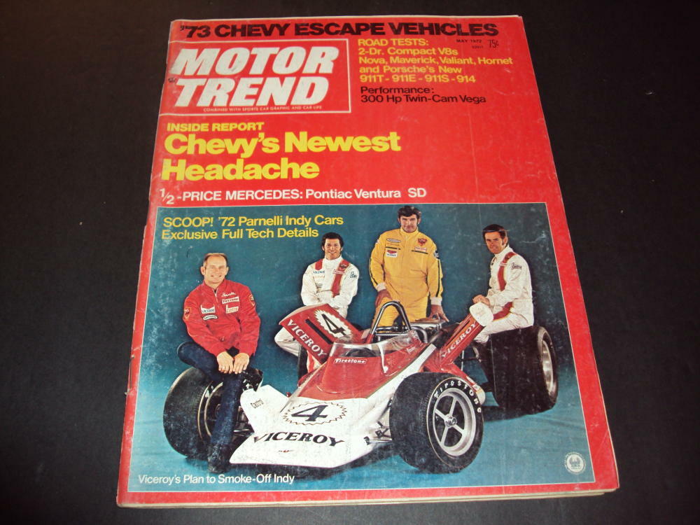 Motor Trend May 1972 Parnelli Indy Cars Tech Details Exclusive ID:43667