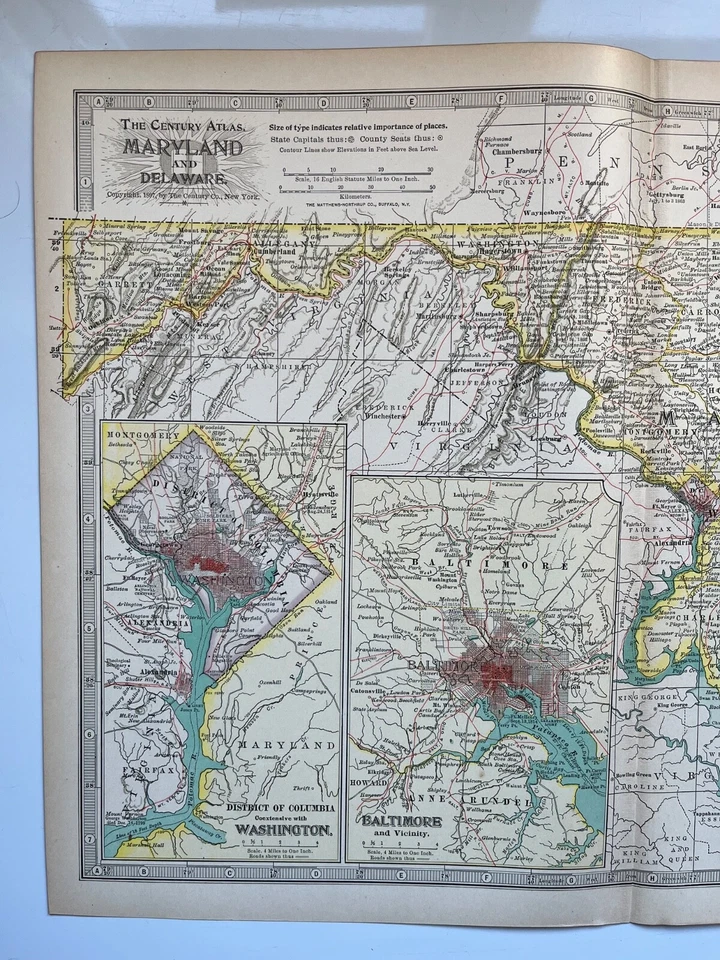 Map of Maryland Delaware District of Columbia United States Century Atlas 1907 - Image 2 of 4