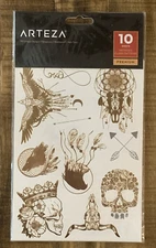 Arteza Temporary Metallic Flash Tattoos Waterproof Non-Toxic