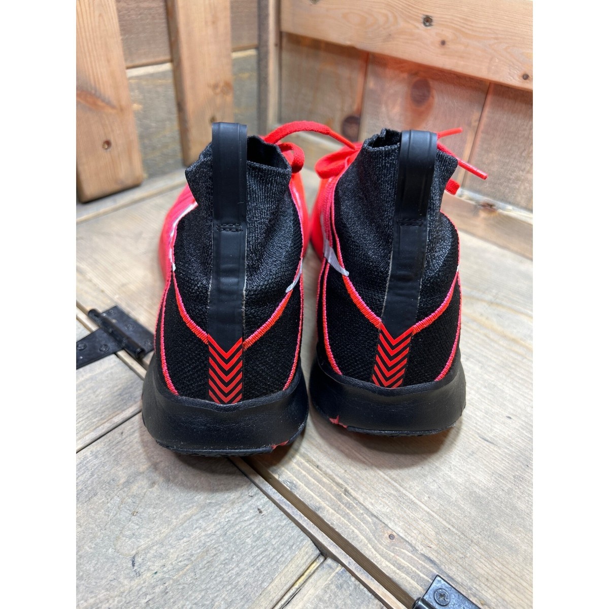 Nike Free Train Force FlyKnit Black Neon Crimson Mid Sneakers 833275-616 Mens 13 Nike Free Train Force Flyknit Black Crimson Mens 13 UK 12 EU  main image 3