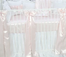 Charlotte Pink Satin Crib Sheet