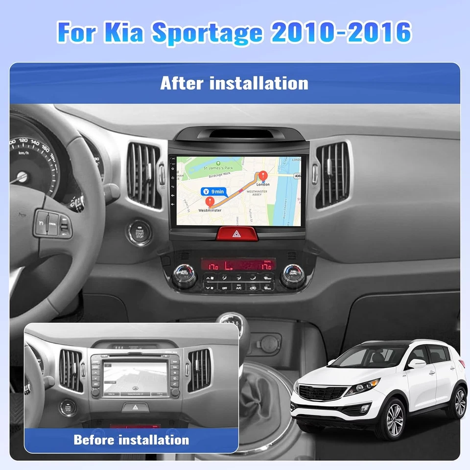 DAB+ Für KIA Sportage 2010-2016 Autoradio Android15 Navi GPS Car Play QKED 128GB - Bild 2 von 4