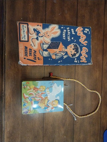 Vintage Mattel Hurdy Gurdy w/ Dancing Bunny Toy Mattel 1950 As IS w box RARE