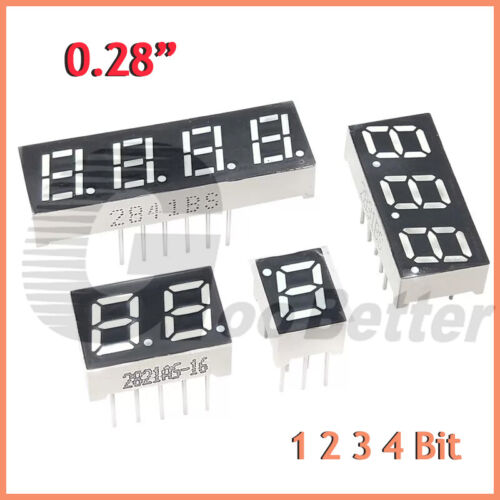 7 Segment LED Display Single / Double Digit 0.28" Common Anode or Cathode Clock  - Afbeelding 1 van 28