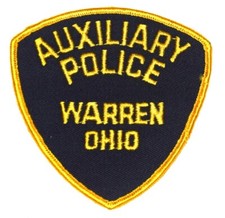 WARREN – AUXILIARY POLICE - OHIO OH Sheriff Police Patch VINTAGE OLD MESH
