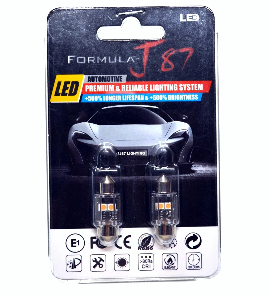 Luz LED Canbus Sin Errores DE3021 5W Púrpura Dos Bombillas Interior Domo Reemplazar Lámpara Foto 2 de 4