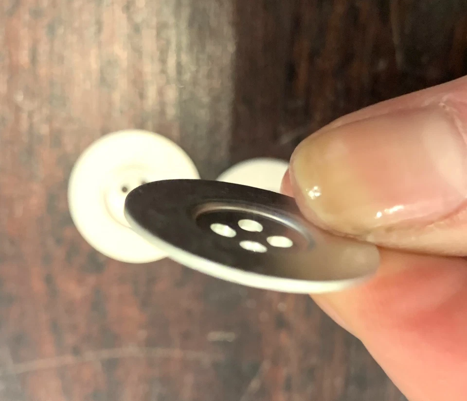 18mm Brushed Silver Round Metal 4 Hole Buttons Jacket Coat Military 4pcs - Image 3 of 4