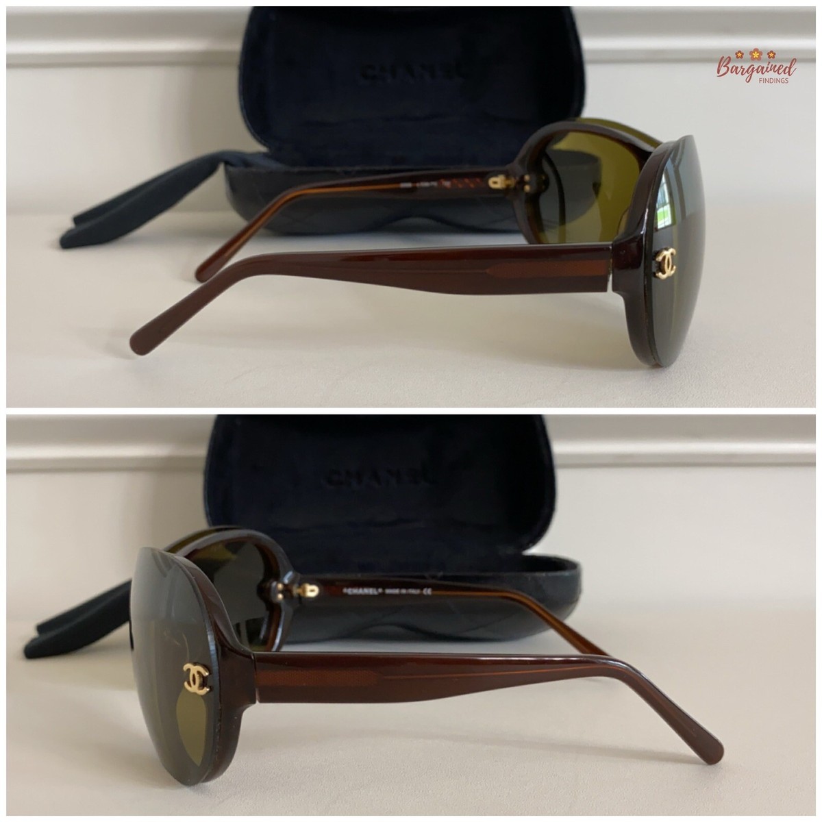 Authentic CHANEL Brown Frame Goldtone Chanel 