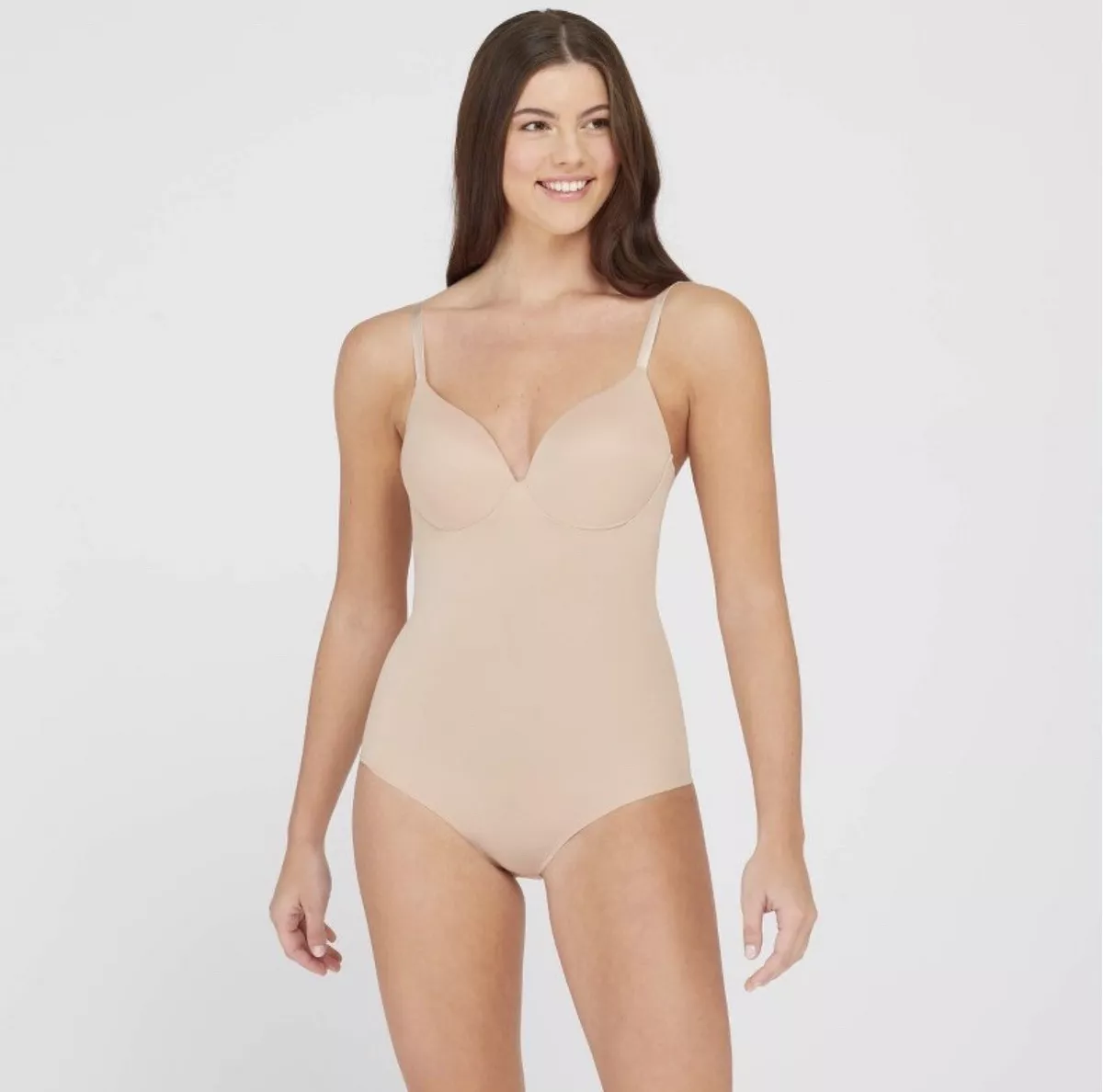 ASSETS BY SPANX Women's Flawless Finish Strapless Cupped Midthigh Bodysuit  