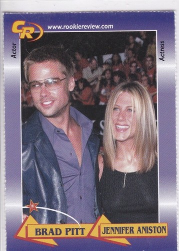 BRAD PITT & JENNIFER ANISTON Hollywood Stars Rookie Review Card FRIENDS ...