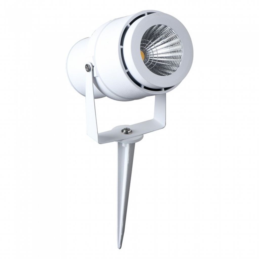 12w Led Garden Spike Lamp White Body Green