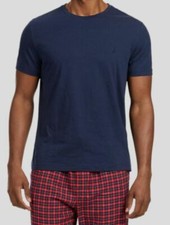  34 Nautica Men's Blue Classic Fit Pajama T-Shirt Crew-Neck Jersey Sleepwear L
