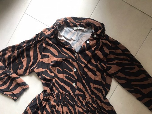 ***Made in Italy Kleid schwarz braun Leo lang Gr. M *** - Bild 2 von 4