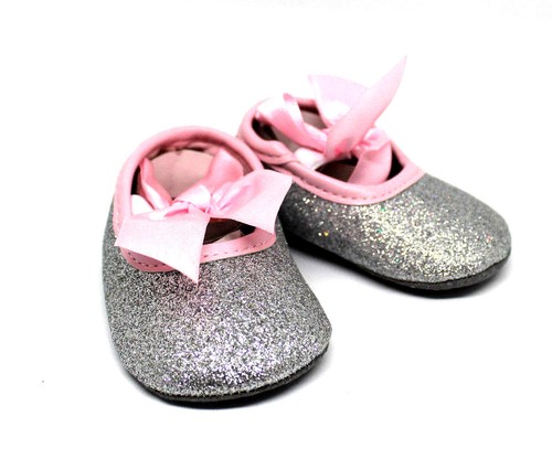 Scarpine neonata scarpe scarpette culla tela glitter 0-3 mesi bimba neonato  | eBay