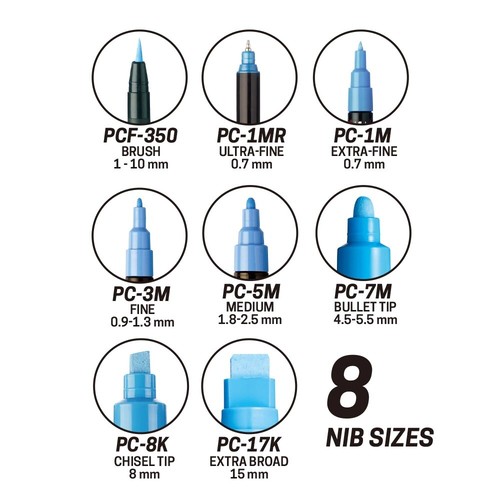 Uni Posca PC-1M Paint Marker Pen Extra-Fine Bullet Tip Nib 0.7mm (29 pen Set) - Picture 6 of 8
