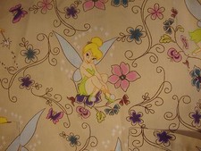 Disney Tinkerbell Medical Dental Scrubs Top M/L Brown Floral Pixie Dust