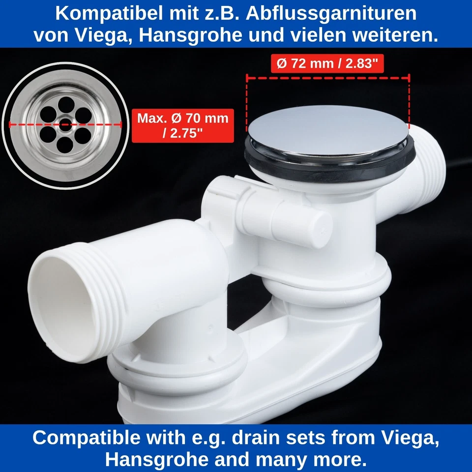 Messing Badewannenstöpsel Ventilkegel Abfluss Stopfen Ablauf Stöpsel Badewanne - Bild 4 von 4
