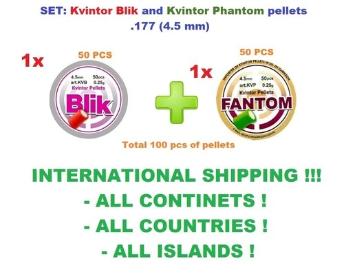 SET: Kvintor Blik and Kvintor Phantom pellets .177 cal. 4.5 mm total 100 pcs
