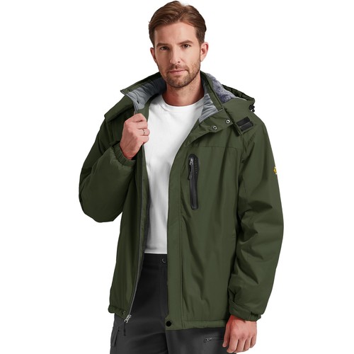 Men's Winter Skiing Jacket Waterproof Warm Snow Fleece Lining Coat Mountain W...
