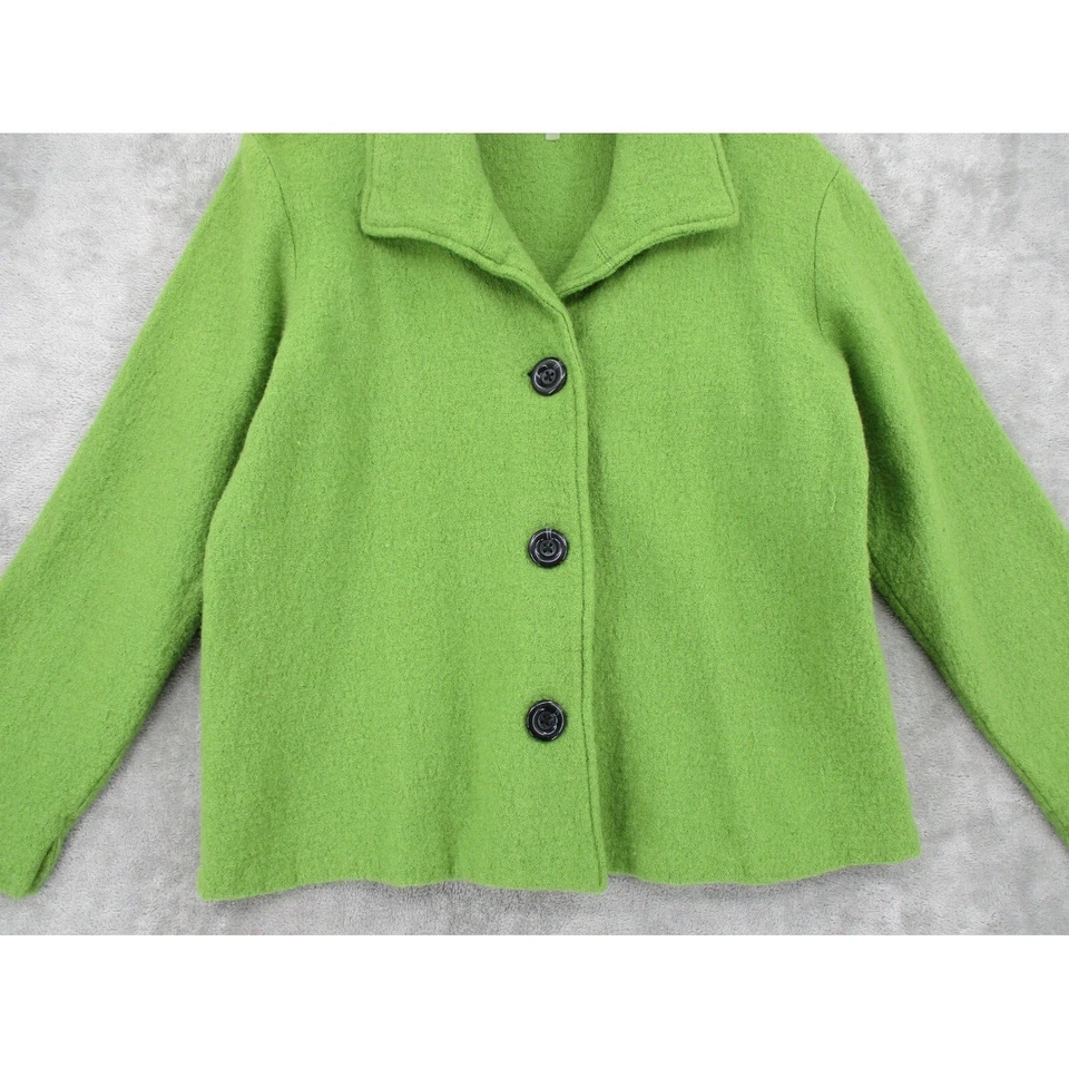 Chaqueta Kasper Mujer Grande Lana Botón Carrera Clásica Minimalista Oficina Verde Foto 4 de 4