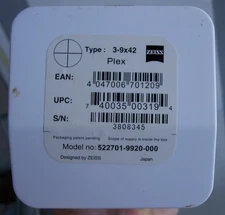 Zeiss Terra 3-9x42mm Rifle Scope *PLEX* NOS