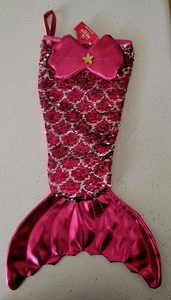 New Fuchsia Pink Silver Flip Sequin Mermaid Christmas Stocking 