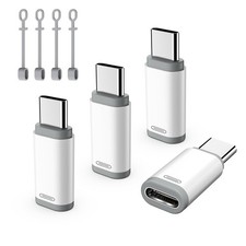 TiMOVO Lightning Female to USB C Male Adapter, 4 Pack 4 Pack, White Gray