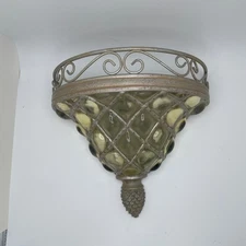 Home Interiors Wall Shelf Decor Glass Accent Diamond Pattern Display