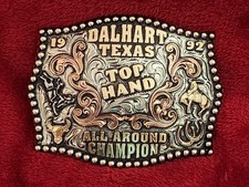 Rodeo  1992  All Around X-TREME Champion Trophy Buckle  DALHART TEX Texas  Rare  W12