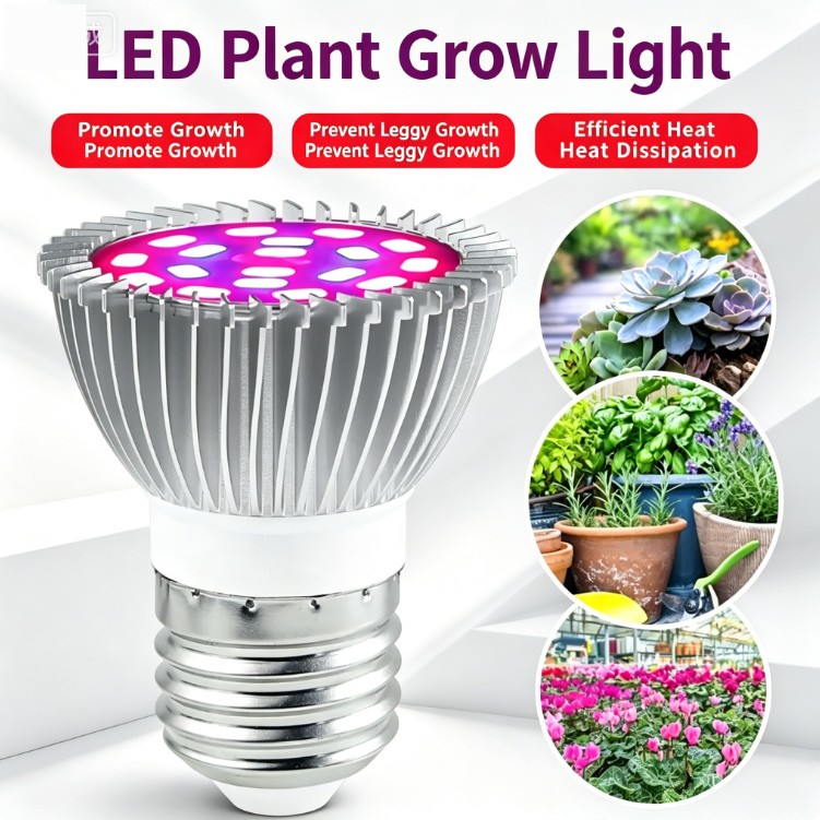 E27 18LED Grow Light Bulb for Seedlings Full Spectrum Indoor Plant Light Flower