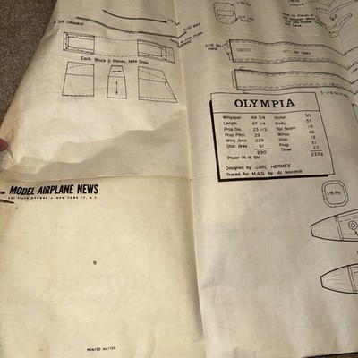 Vintage Balsa Wood Scale  Model Airplane Plans Drawings Huge Lot B