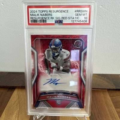 2024 Topps Resurgence Malik Nabers Rookie Signatures Red Static 1/5 Jersey match