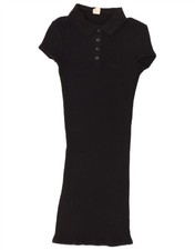 Urban Outfitters Womens Polo Neck Short Sleeves Jumper Dress UK 4 XS Black VF10