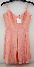 ZARA 7385/143/620 Women's XS Pink Banana Print Spaghetti Strap Romper