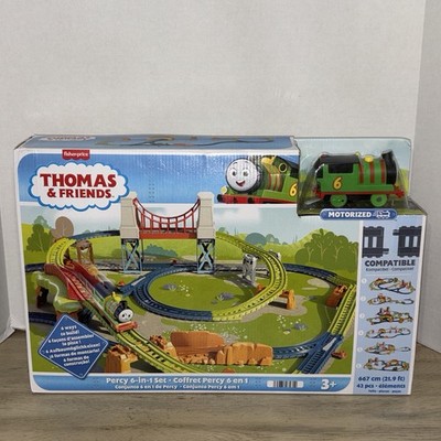 Thomas & Friends Percy 6-in-1 Motorized Toy Train and Track Set Mattel NIB