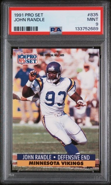 John Randle 1991 Pro Set #835 RC PSA 9 Mint Only Rookie HOF Minnesota Vikings