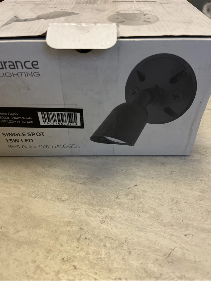 Iluminación WAC WP-LED415-30-aBK Resistencia 15W 1 LED Luz de Punto Único-Negro Foto 2 de 4