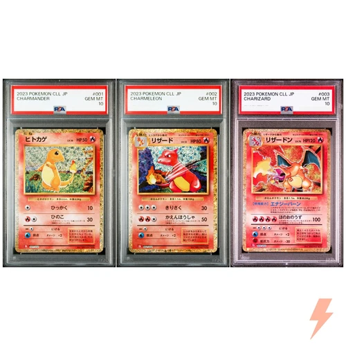 PSA 10 Charmander Charmeleon Charizard Set 001-003/032 CLL Classic Japanese