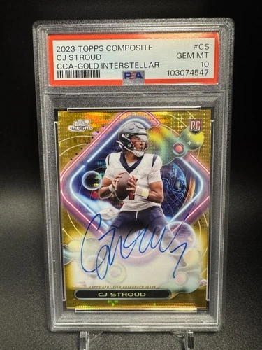 2023 CJ Stroud Topps Chrome Cosmic Gold Interstellar Auto RC 18/50 PSA 10