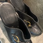 Gucci Women's Black Leather Mule Slip-On Closed Toe Block Heel Buckle US 6 — photo 3
