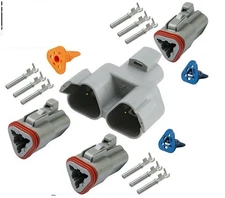 Deutsch 3-Pin Bus J1939 Y-Adapter Kit, 14-16 AWG, Pins & Seals Crimp Terminals