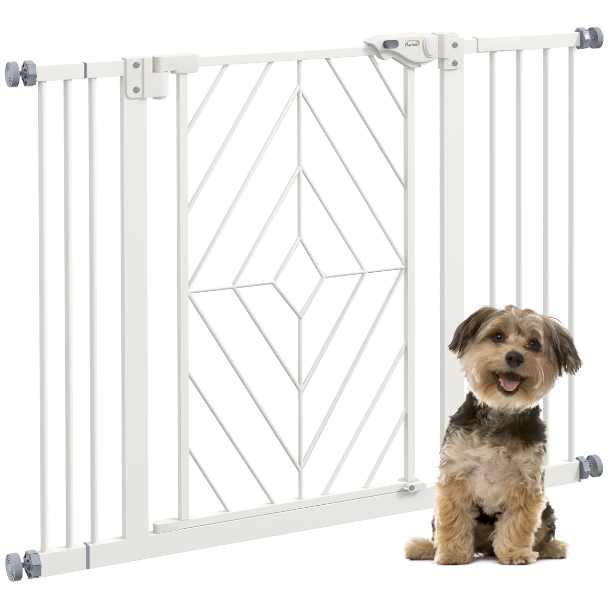 Pawhut Pressure Fit Safety Gate W/ Auto Closing Door, Double Locking, 74-100Cm Openings - Image 3